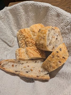 Bread basket at Le Potager de Charlotte in Paris