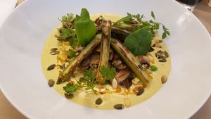 Millet, aspargus and curry at Le Potager de Charlotte in Paris