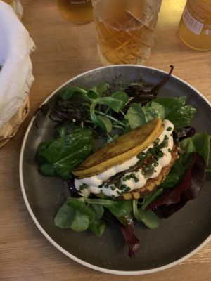 Chickpea pancake to start  at Le Potager de Charlotte in Paris
