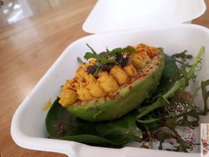 Avocat façon "oeufs durs", in take away at Le Potager de Charlotte in Paris
