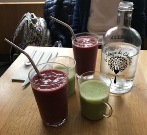 Smoothies and Matcha latte  at Le Potager de Charlotte in Paris