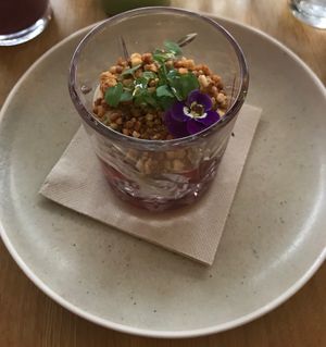 Charlotte with strawberries   at Le Potager de Charlotte in Paris