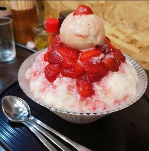 Vegan Ichigo Kakigori 😋🍓 at Ikigai Kakigori Cafe  in Quezon City
