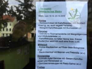 Example menu -- seriously fresh cooking! at Lowenzahn in Cottbus