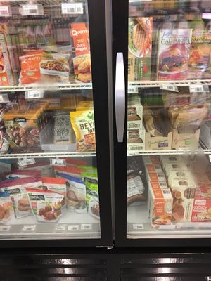 Some of the veg options in the freezer section at Tiller and Rye at Tiller and Rye in Brewer