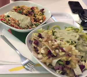 Various salads & smoothie at Shanti in Pula