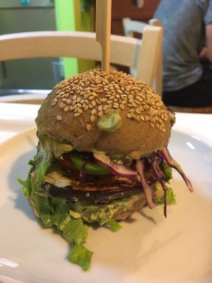 Delicious Burger Bite at Shanti in Pula