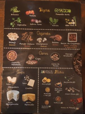 Você monta a pizza e ela pode ser 100% vegana, varias opções de vegetais, cogumelos e molhos at Bugio Eco in Caxias Do Sul