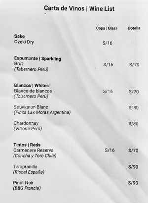 Menu page 3  at El Buda Profano in Arequipa