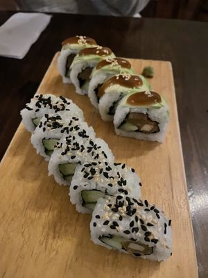 Amazing vegan sushi  at El Buda Profano in Arequipa