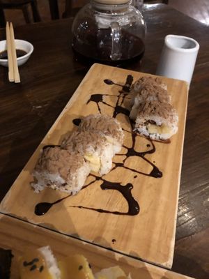 Dessert sushi  at El Buda Profano in Arequipa