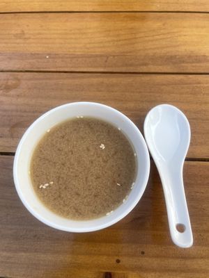 Miso soup   at El Buda Profano in Arequipa