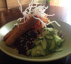 sushi bowl at El Buda Profano in Arequipa