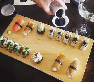 vegan sushi  at El Buda Profano in Arequipa