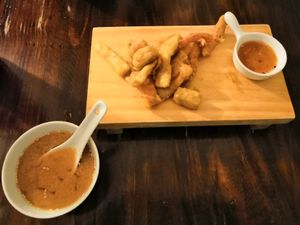 Mixed tempura at El Buda Profano in Arequipa