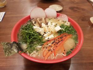 Vegan ramen at El Buda Profano in Arequipa