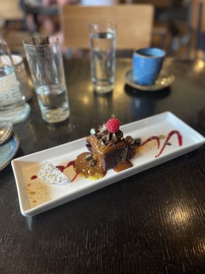 Yum! Chocolate cake  at Mayan Cafe in Louisville