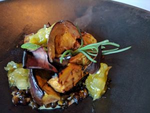 Eggplant with Green Tomatoes at Canlis in Seattle