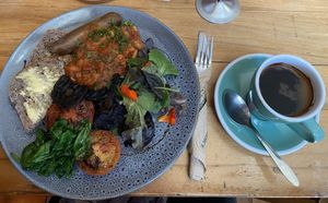 Vegan breakfast at Potpourri Vegetarian Cafe in Dunedin