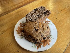 Vegan date scone  at Potpourri Vegetarian Cafe in Dunedin