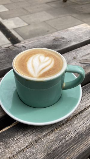 Oat milk flat white at Espresso Library in Cambridge