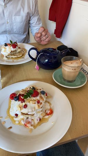 vegan pancakes! at Espresso Library in Cambridge