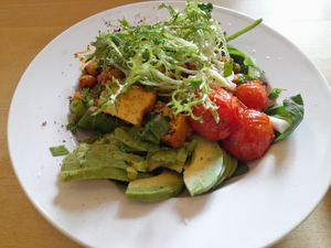 Protein bowl at Espresso Library in Cambridge