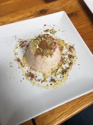 Panna Cotta (vegetarian) - dessert at Tuma in Segovia