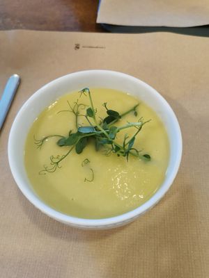 Onion and leek soup at BE U in Ericeira