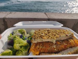 lasagna at BE U in Ericeira