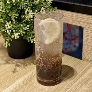 Iced Mulberry Kurozu Soda at Greendot 绿一点 - Raffles Place in Central Singapore