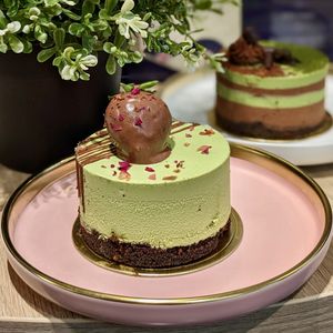 Kagoshima Organic Matcha Chocolate Strawberry Mousse Cake at Greendot 绿一点 - Raffles Place in Central Singapore