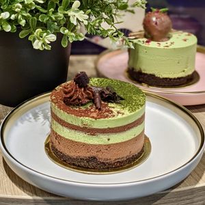 Kagoshima Organic Matcha Chocolate Mousse Cake at Greendot 绿一点 - Raffles Place in Central Singapore