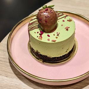 Kagoshima Organic Matcha Chocolate Strawberry Mousse Cake at Greendot 绿一点 - Raffles Place in Central Singapore