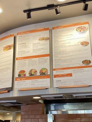 Menu - at the bottom there is a symbol key  at Urbane Cafe in Valencia