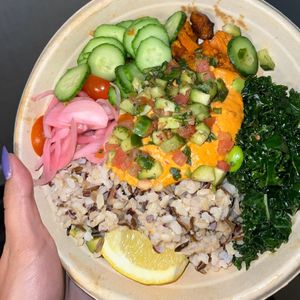 mediterranean bowl  at Urbane Cafe in Valencia