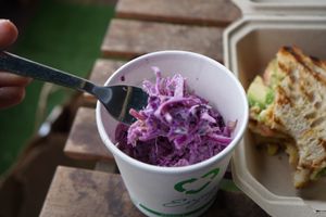 Slaw that comes with the apple sandwich  at Little Pine in Los Angeles