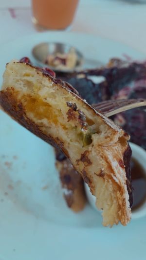 Inside of Jalapeño Cheddar French toast  at Little Pine in Los Angeles