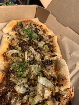 Fennel flatbread! Indescribably incredible!!!!! at Little Pine in Los Angeles