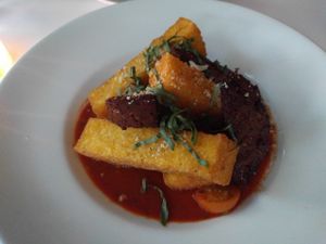 polenta and sausage at Little Pine in Los Angeles