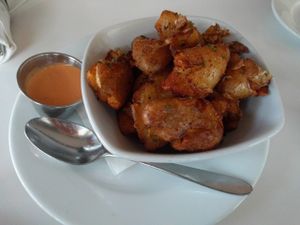 smashed potatoes at Little Pine in Los Angeles