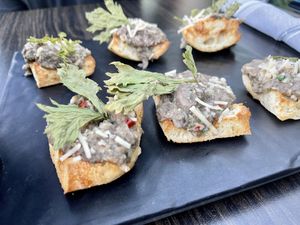 Mushroom confit   at Little Pine in Los Angeles