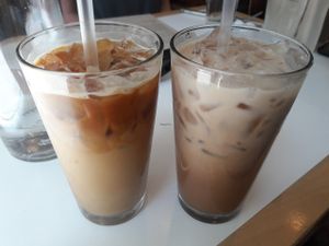 iced coffees at Little Pine in Los Angeles