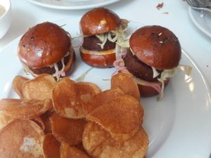 sausage sliders at Little Pine in Los Angeles
