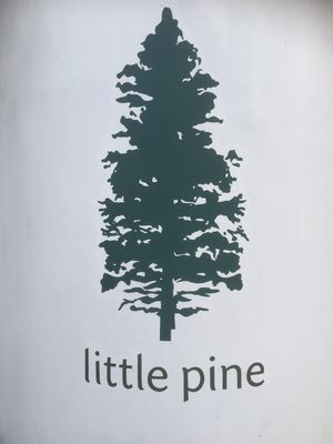 On wall outside restaurant at Little Pine in Los Angeles