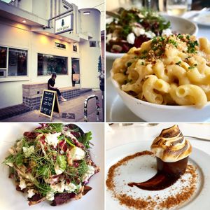 Raddicio fig salad, the infamous smore an mac and cheese at Little Pine in Los Angeles