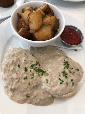 Biscuits and gravy at Little Pine in Los Angeles