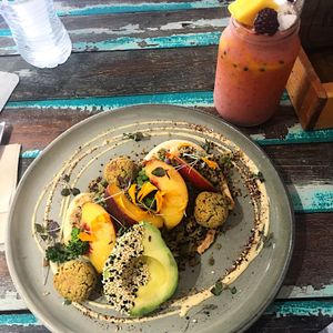 Grilled House Flatbread  at Miss Bliss Wholefoods Kitchen in West End