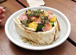 Mushrooms at Miss Bliss Wholefoods Kitchen in West End