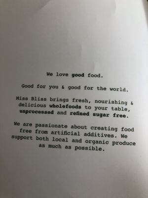 Page #2  at Miss Bliss Wholefoods Kitchen in West End